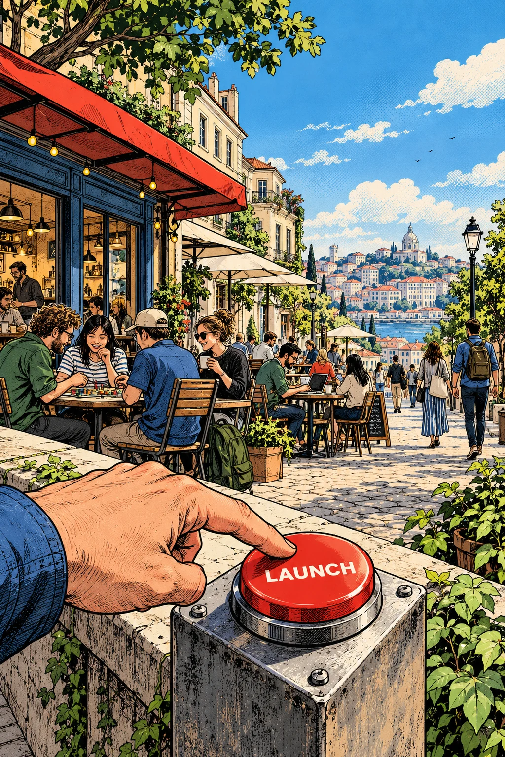 A launch button brings a new product into everyday life.