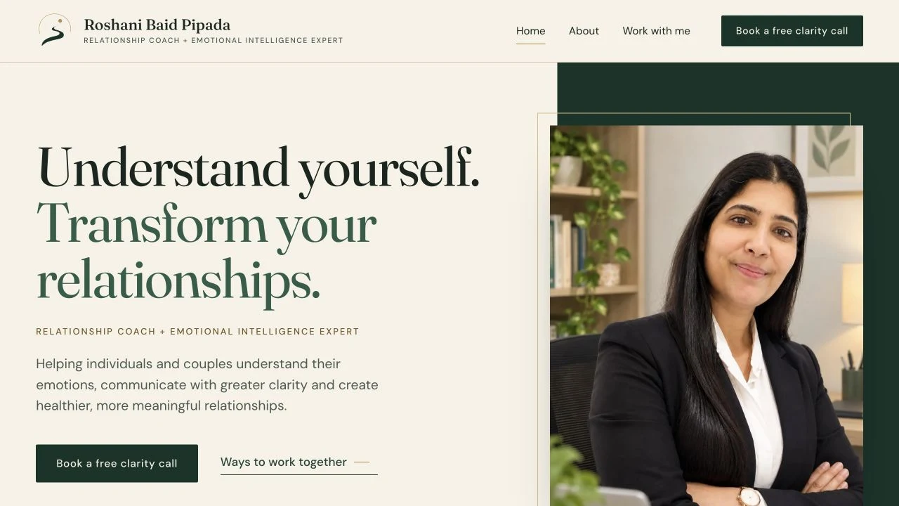 Roshani Pipada actual website homepage