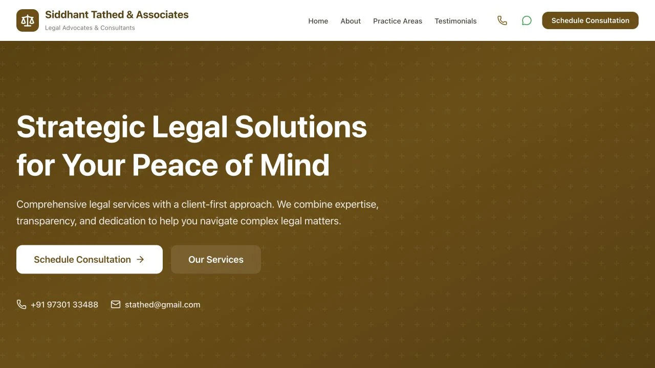 ST Legal Associates actual website homepage