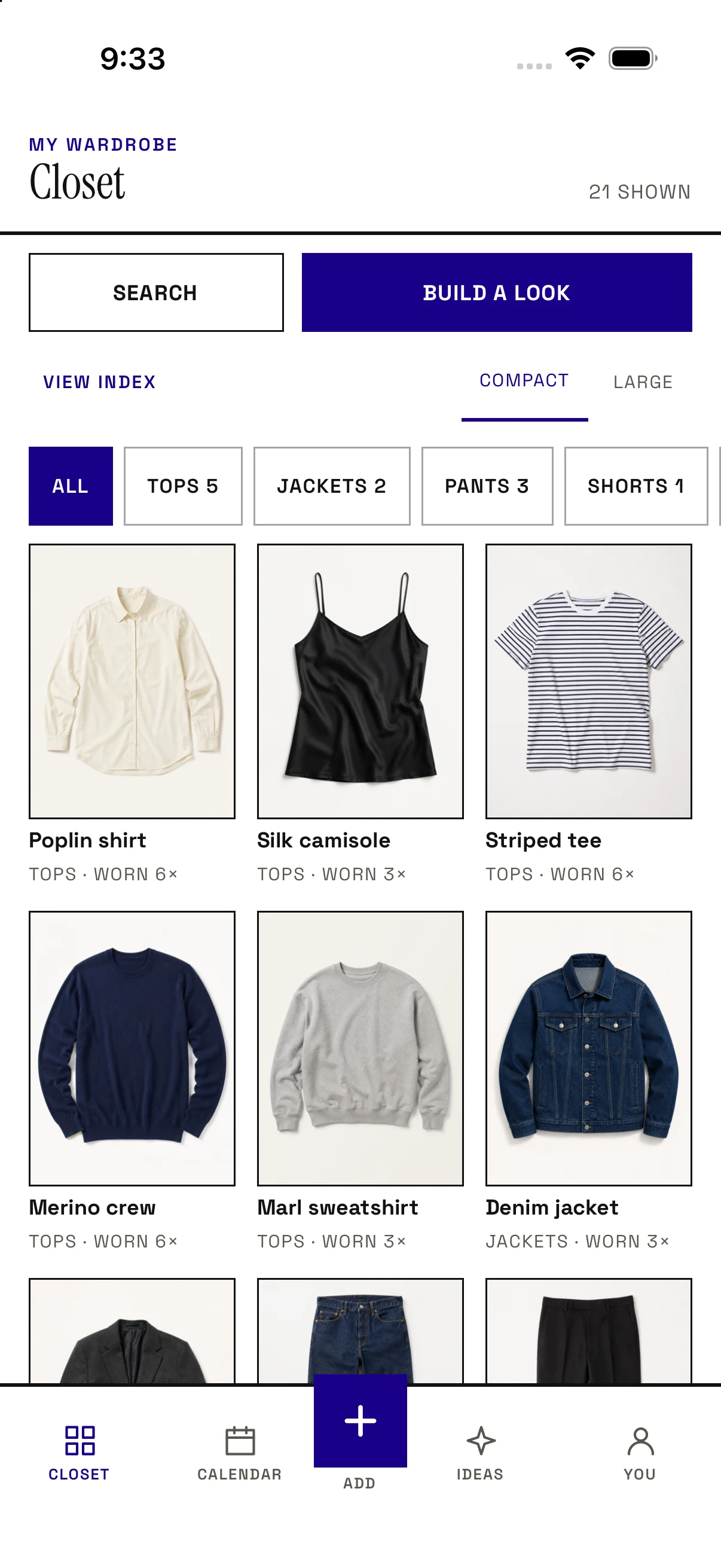 The wardrobe · Sample pieces